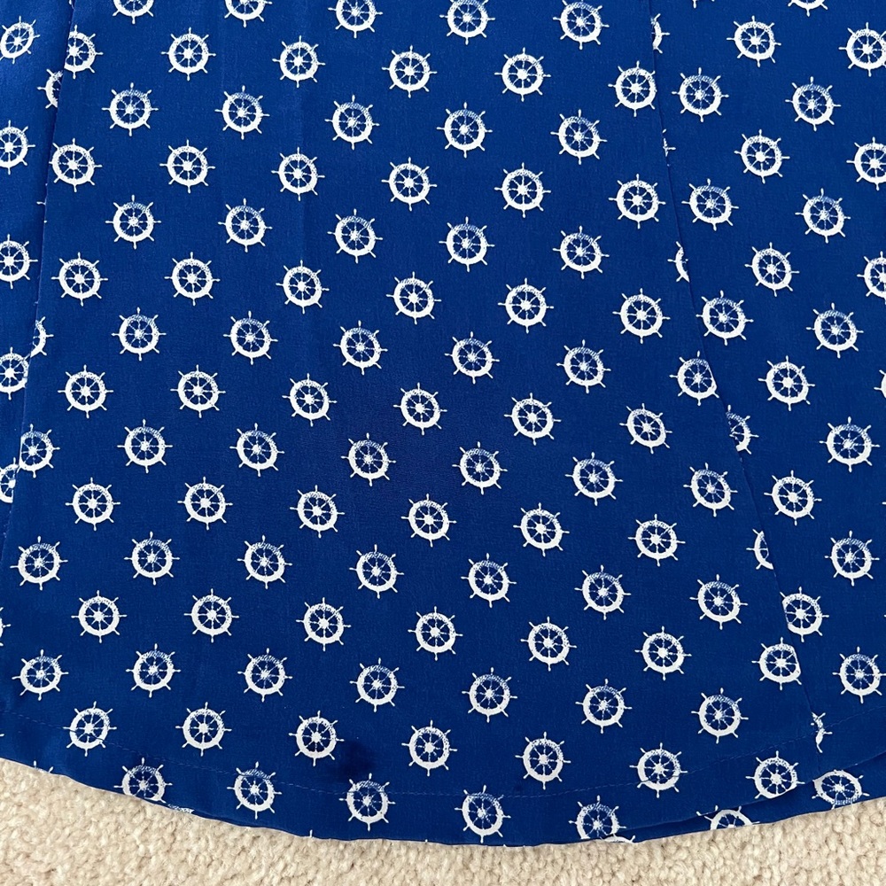 Joie Women’s Royal Blue Nautical Print XS Silk Tank Sleeveless Shell Racerback - Picture 8 of 9